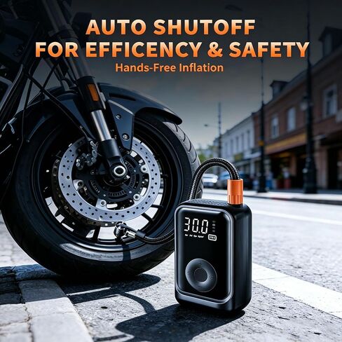 RPEE Tire Inflator Portable Air Compressor, 60s Fast Inflation 150PSI Cordless Car Tire Pump for Car Tires, Motorcycle, Bike & Balls, Rechargeable Air Pump with Digital Pressure Gauge, LED Light in Saudi Arabia