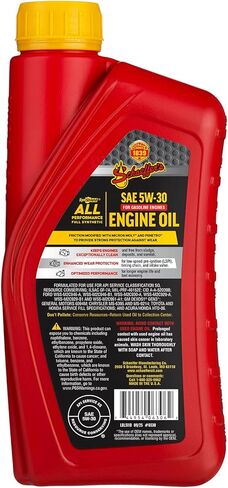 شركة Schaeffer Manufacturing Co. 6530-012 زيت محرك SynShield كامل الأداء يعمل بالبنزين الاصطناعي بالكامل 5W-30 للمحركات الجديدة والعالية الأميال، زجاجة سعة 1 لتر (علبة بها 12) in Kuwait