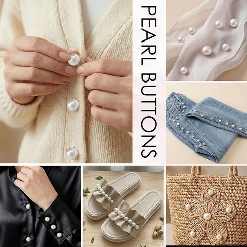 60 مجموعة من أزرار اللؤلؤ للملابس، لا توجد أزرار لؤلؤية مخيطة الفقرة Ropa Elegantes DIY، دبابيس ديكورات قابلة للإزالة وقابلة لإعادة الاستخدام in Kuwait