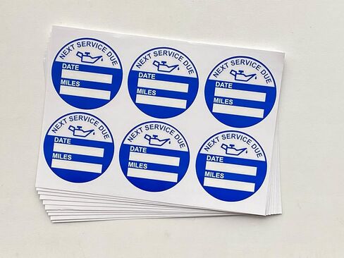 2 inch Blue Oil Change Service Reminder Static Cling Stickers Oil Change Stickers 60 Labels in Saudi Arabia