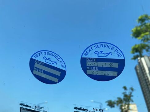 2 inch Blue Oil Change Service Reminder Static Cling Stickers Oil Change Stickers 60 Labels in Saudi Arabia