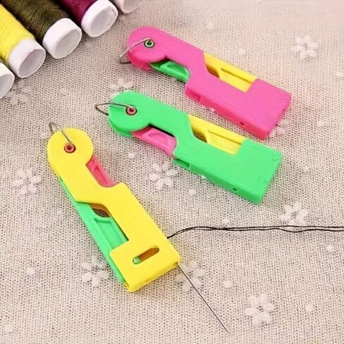 5PCS Automatic Needle Threader, Easy Sewing Threading Tool for Elderly & Low Vision, Portable Sewing Helper (Random Color 5pcs) in Kuwait
