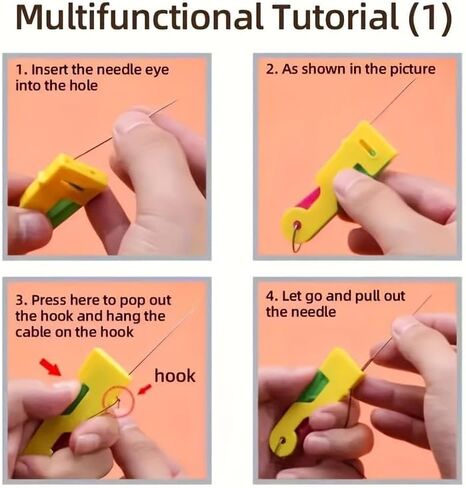 5PCS Automatic Needle Threader, Easy Sewing Threading Tool for Elderly & Low Vision, Portable Sewing Helper (Random Color 5pcs) in Kuwait