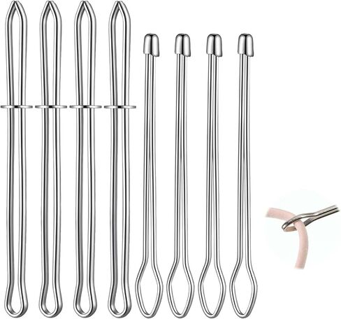 مشابك الخياطة وخيوط الحبال، مجموعة أدوات الخياطة المعدنية DIY لسحب الحبل لاستبدال الرباط، ملحقات اللحف والدبابيس للسراويل الرياضية ذات القلنسوة (A*4+B*4) in Kuwait
