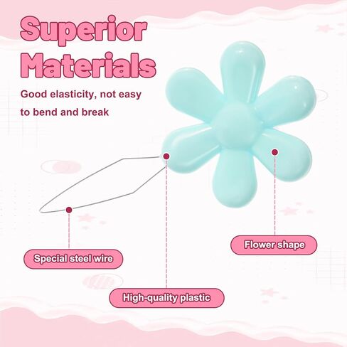 40Pcs Colorful Needle Threader Set, Flower Shape Embroidery Needle Threader Kit, Easy Threading Tool for Small Eyes, Sewing Accessories for Seniors/Arthritis Hands (Cute Color) in Kuwait