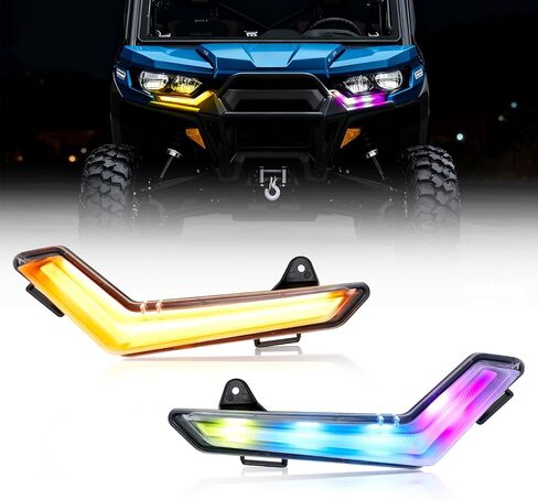 OPP ULITE Defender LED مصباح إشارة الانعطاف لـ Can-Am Defender 2020+، Can-Am Defender MAX 2020+، Commander 2021+، Commander Max 2021+، Dream Chasing Color DRL Daytime Running Lights، عبوة من قطعتين in Kuwait