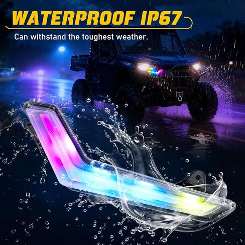 OPP ULITE Defender LED مصباح إشارة الانعطاف لـ Can-Am Defender 2020+، Can-Am Defender MAX 2020+، Commander 2021+، Commander Max 2021+، Dream Chasing Color DRL Daytime Running Lights، عبوة من قطعتين in Kuwait