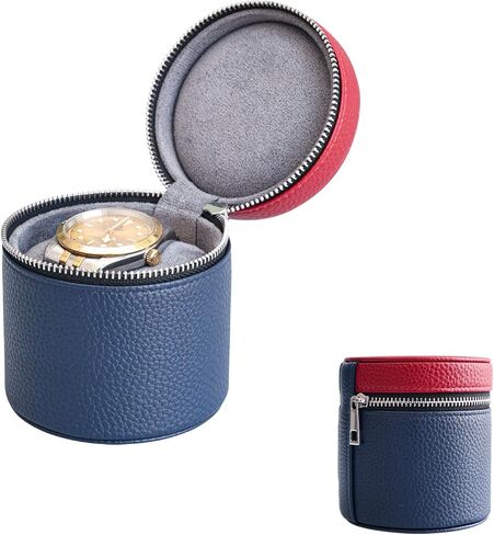 Leather Watch Pouch - Travel Watch Case with Velvet Lining, Protective Storage for Both Men and Women | Christmas Gift for Business Travel and Office Occasions (Single Watch Box) in Saudi Arabia