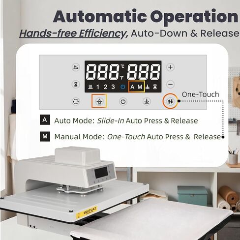 16x24 Auto Heat Press for Tshirt,4-Level Adjustable Pressure with 3 Memory Modes - Large Professional Heat Press for Sublimation, Vinyl, Heat Transfer Projects (110V, 1800W Off White) in Saudi Arabia