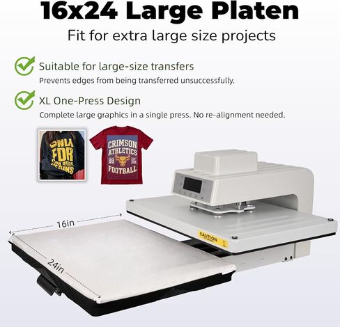 16x24 Auto Heat Press for Tshirt,4-Level Adjustable Pressure with 3 Memory Modes - Large Professional Heat Press for Sublimation, Vinyl, Heat Transfer Projects (110V, 1800W Off White) in Saudi Arabia