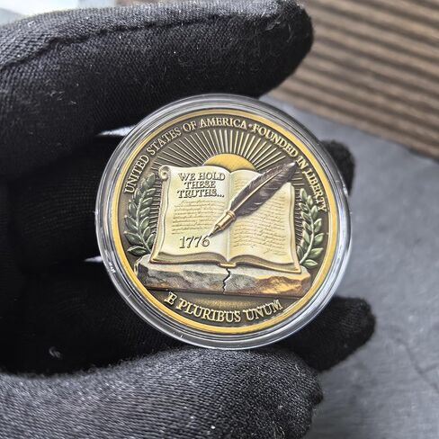 1776-2026 عملة تحدي الاستقلال رقم 250 مع حافظة - مجموعة وطنية من سبائك الزنك عالية الإغاثة، هدية مشهد الحرب الثورية لمحبي التاريخ (1.57 بوصة) in Kuwait
