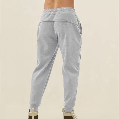 Men's Casual Sweatpants Baggy Workout Jogger Pants Elastic Waist Drawstring Tapered Trousers with Pockets in Saudi Arabia