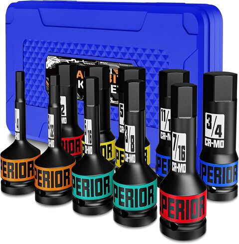1/2" Drive Master Impact Torx Bit Socket Set, 10-Pieces: T25 - T80, Cr-Mo Steel, Heavy Duty Storage Case in Saudi Arabia