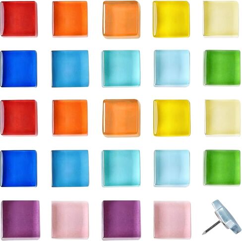 24Pcs Decorative Glass Push Pins - Colorful Thumbtacks Thumb Tacks for Bulletin Board & Corkboard, Powerful Grip for Photos, Posters, Bulletin Cork Boards & Office Decor, 12 Vibrant Colors in Kuwait