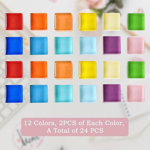 24Pcs Decorative Glass Push Pins - Colorful Thumbtacks Thumb Tacks for Bulletin Board & Corkboard, Powerful Grip for Photos, Posters, Bulletin Cork Boards & Office Decor, 12 Vibrant Colors in Kuwait