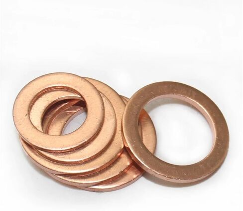 Red Brass Copper Crush Sealing Washer Boat Flat Seal Gasket M3 M4 M5 M6 M8 M10 M12 M14 M16 M18 M20 M22 M24 M27 DIN7603(M5 xOD10(20PCS),Thickness-2mm) in Kuwait