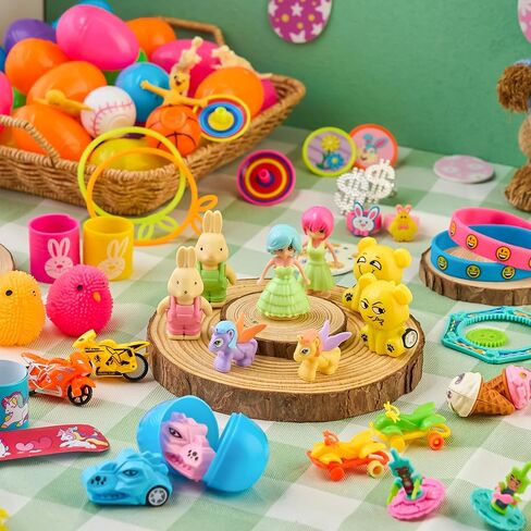 JOYIN 60Pcs Easter Eggs with Toys Stickers Inside, Prefilled Easter Eggs Hunt with Assorted Toys for Kids Boys Girls, Basket Stuffers Filler, Party Favors, Classroom Exchange in Saudi Arabia