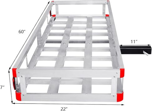 IRONMAX Hitch Cargo Carrier, 60" x 22" x 7" Trailer Hitch Mount Aluminum Cargo Carrier Fits 2" Receiver, Heavy Duty Vehicle Rear Cargo Basket for SUV, Car, Van, Truck, 500LBS Capacity in Kuwait