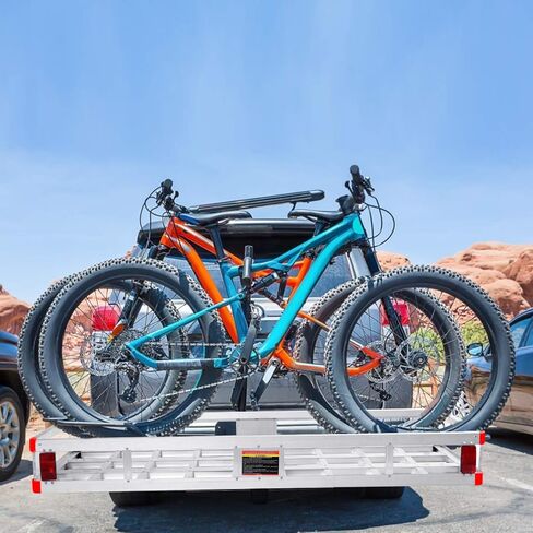 IRONMAX Hitch Cargo Carrier, 60" x 22" x 7" Trailer Hitch Mount Aluminum Cargo Carrier Fits 2" Receiver, Heavy Duty Vehicle Rear Cargo Basket for SUV, Car, Van, Truck, 500LBS Capacity in Kuwait