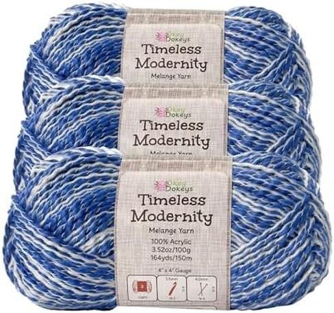 Acrylic Yarn Size 3 100g/164yds, Melange Yarn Never Compressed to Keep Yarn Fluffy, 1 Pack, Each Skein (3.52oz/100g, 164yds/150m), for Crocheting and Amigurumi, Sky Harbor, Color 11 in Kuwait