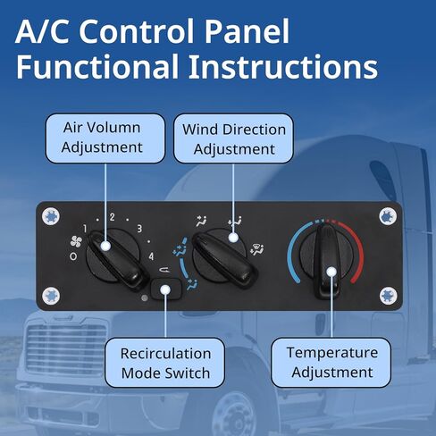 Climate Control Module 599-008 HVAC A/C Control Panel Compatible with Freightliner M2 100 106 112 108SD 114SD B2 S2G 2002-2021, Thomas Saf-T-Liner 2004-2015 Replace # A22-57054-001 in Kuwait