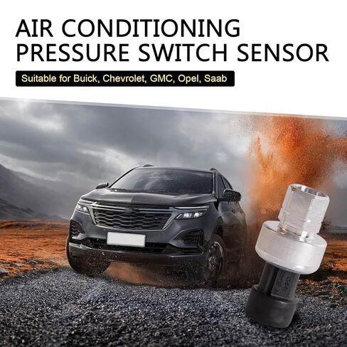 1 PC AC Pressure Switch Sensor, Air Conditioning Cooling Pressure Transducer, Replacement OEM #13587668 13502759, Compatible with Buick GMC (Silver) in Kuwait