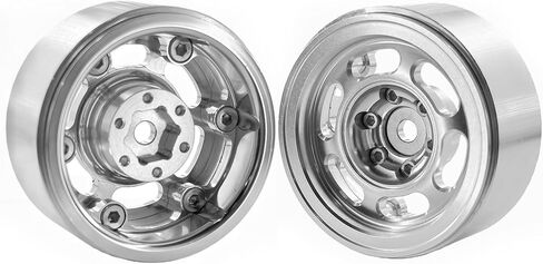 1.3" RC Beadlock Wheels, 4PCS CNC Aluminum Wheel Rims for 1/18 1/24 RC Crawler Upgrade (Silver) in Saudi Arabia
