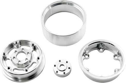 1.3" RC Beadlock Wheels, 4PCS CNC Aluminum Wheel Rims for 1/18 1/24 RC Crawler Upgrade (Silver) in Saudi Arabia