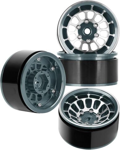 إطارات عجلات RC 1.55 Beadlock لسيارة 1/10 Tamiya AX90069 D90 TF2 CC01 CC02 RC، 4 قطع من سبائك الألومنيوم، بني in Kuwait