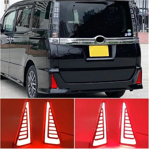 Car LED Rear Fog Lamp Bumper Light Auto Brake+Daylight+Turn Signals Dancing Brake Light, Compatible With Toyota Noah Voxy 80 Series(Smoke Cover) in Saudi Arabia