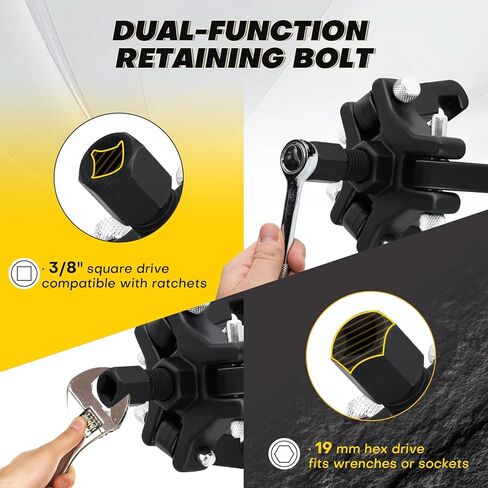 Harmonic Balancer Pulley Puller Kit | Adjustable 3-Jaw Pulley Puller Tool, Designed for Harmonic Damper & Balancer Removal, 3 Jaw Puller Compatible with Chevy GM Chrysler Cadillac Ford More in Kuwait