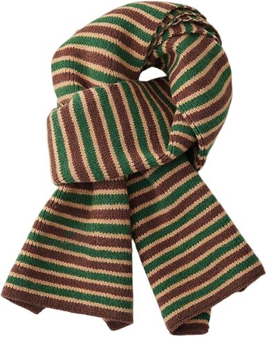 Fall Winter Striped Scarf for Women Soft Knit Scarf Cashmere Feel Scarves Neck Warm Scarfs Pashmina Shawl Wraps 2025 in Saudi Arabia