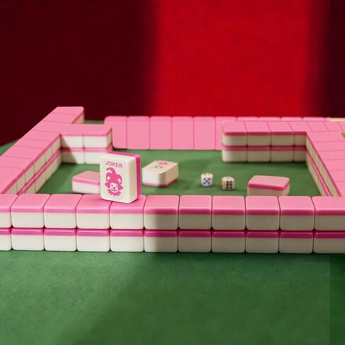 Mini Mahjong Set, American Mahjong Game Set Include 166 Premium Tiles (1.2’’), 1 Bag, 100 Chips, 4 Tile Rulers, 4 Dice, 5 Instruction Manuals, Portable Travel Mahjong Set for Adults & Beginners in Saudi Arabia