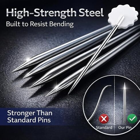 300 PCS Flat Head Sewing Pins, 2.08IN Stainless Steel Straight Pins with Colorful Flower Heads, Long Quilting Pins for Sewing, Dressmaking, Crafts, Fabric, DIY Projects & Jewelry Making in Saudi Arabia