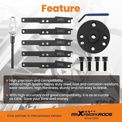 maXpeedingrods 3163021 Cam Timing Tool Kit & 3163530 Engine Brake Adjustment Tool for Cummins ISX QSX X15 Engines 2007-2017, 4/5/6/7 Degree Wedge with Carrying Case, 3163069 163020 (16 PCS) in Kuwait
