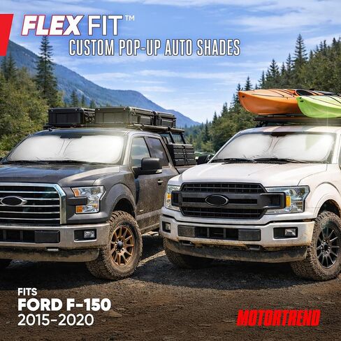 Motor Trend Custom Fit Ford F150 Sun Shade for Windshield 2015-2020 Ford F150 Accessories - Car Accessories Foldable Front Windshield Car Sun Shade - Automotive Interior Sunshade Visor UV Protection in Kuwait
