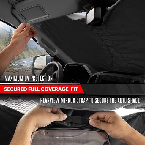 Motor Trend Custom Fit Ford F150 Sun Shade for Windshield 2015-2020 Ford F150 Accessories - Car Accessories Foldable Front Windshield Car Sun Shade - Automotive Interior Sunshade Visor UV Protection in Kuwait