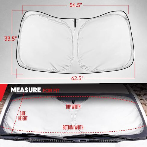Motor Trend Custom Fit Ford F150 Sun Shade for Windshield 2015-2020 Ford F150 Accessories - Car Accessories Foldable Front Windshield Car Sun Shade - Automotive Interior Sunshade Visor UV Protection in Kuwait