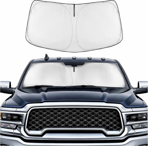 Motor Trend Custom Fit Ford F150 Sun Shade for Windshield 2015-2020 Ford F150 Accessories - Car Accessories Foldable Front Windshield Car Sun Shade - Automotive Interior Sunshade Visor UV Protection in Kuwait