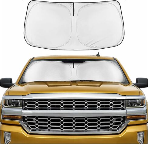 Motor Trend Custom Fit Ford F150 Sun Shade for Windshield 2015-2020 Ford F150 Accessories - Car Accessories Foldable Front Windshield Car Sun Shade - Automotive Interior Sunshade Visor UV Protection in Kuwait
