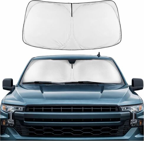 Motor Trend Custom Fit Ford F150 Sun Shade for Windshield 2015-2020 Ford F150 Accessories - Car Accessories Foldable Front Windshield Car Sun Shade - Automotive Interior Sunshade Visor UV Protection in Kuwait