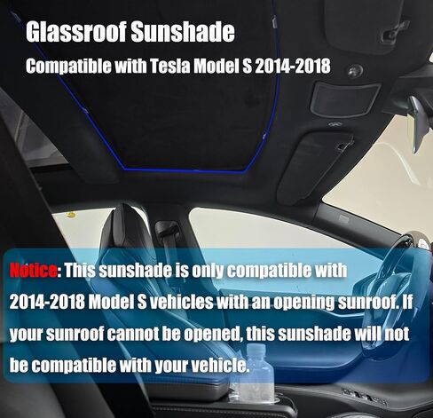 Glassroof Sunshade Compatible with Tesla Model S 2014-2018[No Gaps, Never Sag],Upgrade Soft Suede Glass Sunroof Sun Shade Foldable Heat Insulation Shield Accessory (Gray) in Saudi Arabia