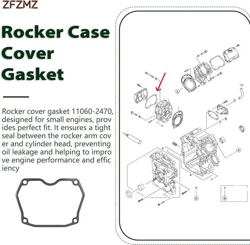 Replacement Rocker Case Cover Gasket 11060-2470 110602470 Compatible with Kawasaki FD671D FD711D FD750D FD791D and FD851D Series Engine (2 Pack) in Kuwait