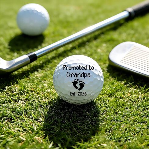 2026 New Grandpa Golf Gifts, Golf Fathers Day Promoted to Grandfather Pregnancy Reveal Gift, Pregnancy Announcement Golfing Gift, Golfball Tabletop Display Stand Gifts, 3 Tees in Saudi Arabia