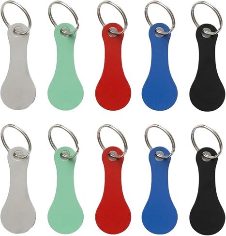 10 Pack Quarter Holder Keychain Shopping Cart Keychain, Stainless Steel Quick Release Shopping Trolley Token Keychains, Portable Removable Coin Keychain for Grocery and Supermarket Use in Saudi Arabia