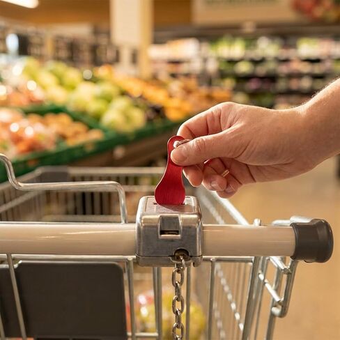 10 Pack Quarter Holder Keychain Shopping Cart Keychain, Stainless Steel Quick Release Shopping Trolley Token Keychains, Portable Removable Coin Keychain for Grocery and Supermarket Use in Saudi Arabia