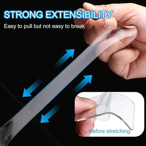 3.3FT Clear Double Sided Nano Tape, Heavy Duty Removable Adhesive for Wall Decor, Hanging Pictures, Posters, Carpet & Photos in Kuwait