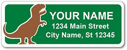Personalized Return Address Labels - T-Rex Dinosaur Design - 60-1020 Custom Self-Adhesive Stickers in Kuwait