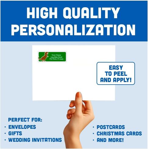 Personalized Return Address Labels - T-Rex Dinosaur Design - 60-1020 Custom Self-Adhesive Stickers in Kuwait