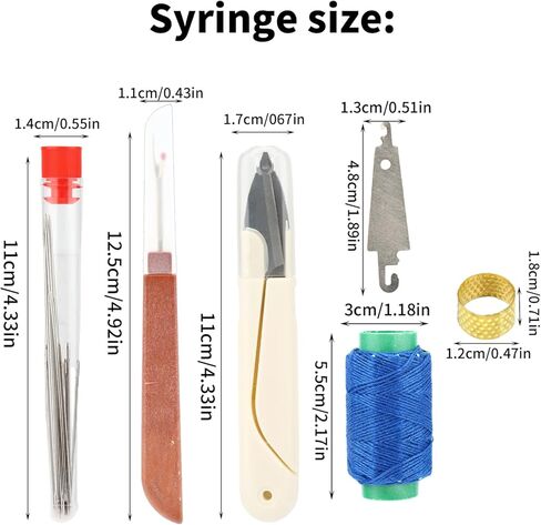37pcs Big Eye Steel Needle Set, Portable Hand Sewing Needles with Small Scissors 5 Thread 2 Needle Threader 2 Thimble & Thread Ripper for Beginners & Craft Lovers in Kuwait